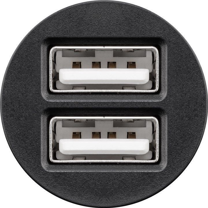 Preview: Dual USB-Autoladegerät 2,0A; KFZ USB 2xUSB 2,1A schwarz mini LC