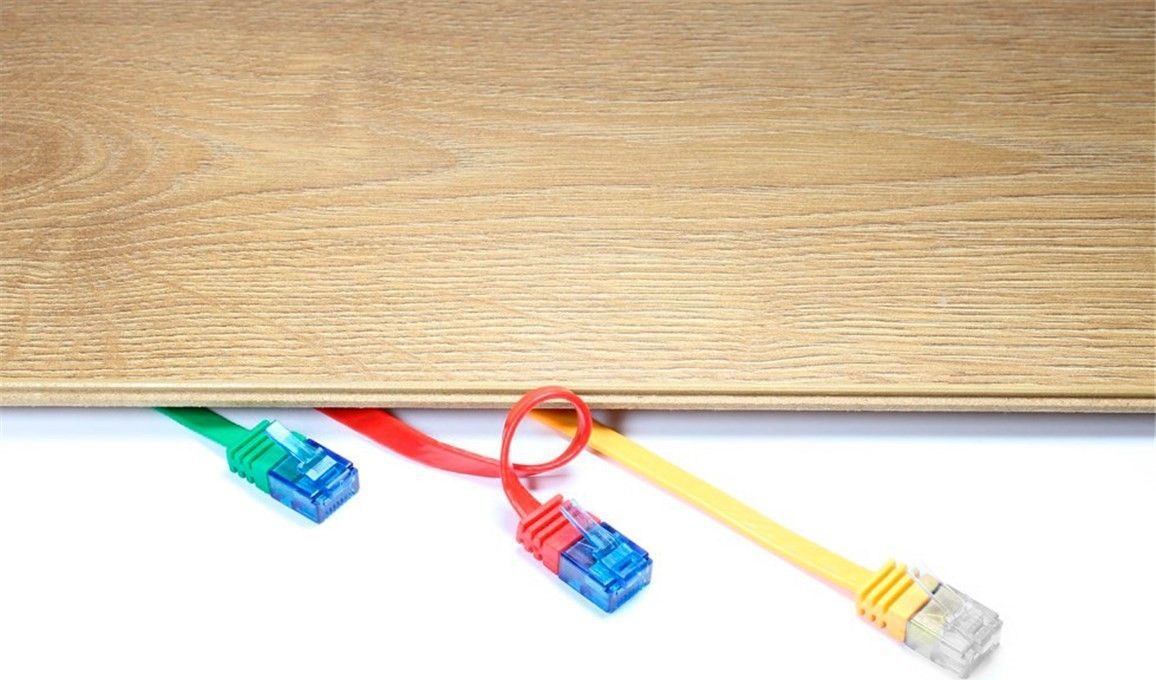 Preview: CAT 5e Netzwerkkabel Flachkabel; CAT FLAT 5-0100 U/UTP WEISS 1m