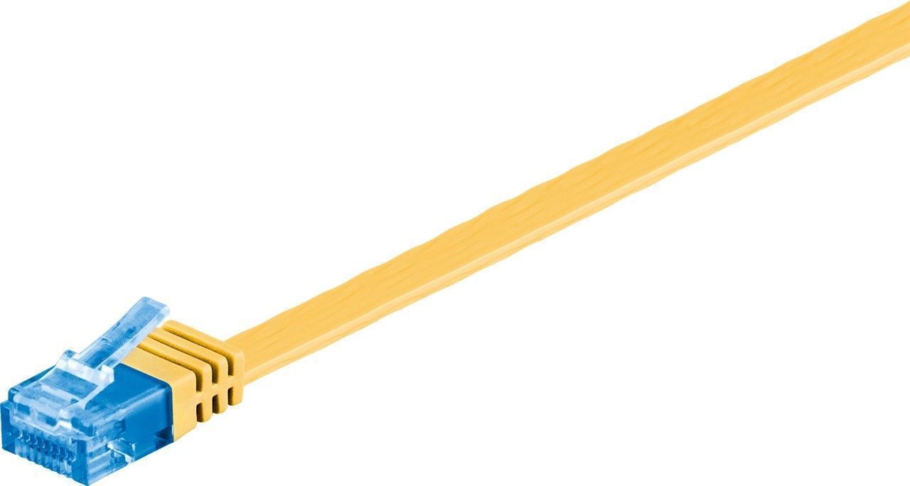 Preview: CAT 6a Netzwerkkabel Flachkabel; CAT FLAT 6a-0050 U/UTP GELB 0.50m