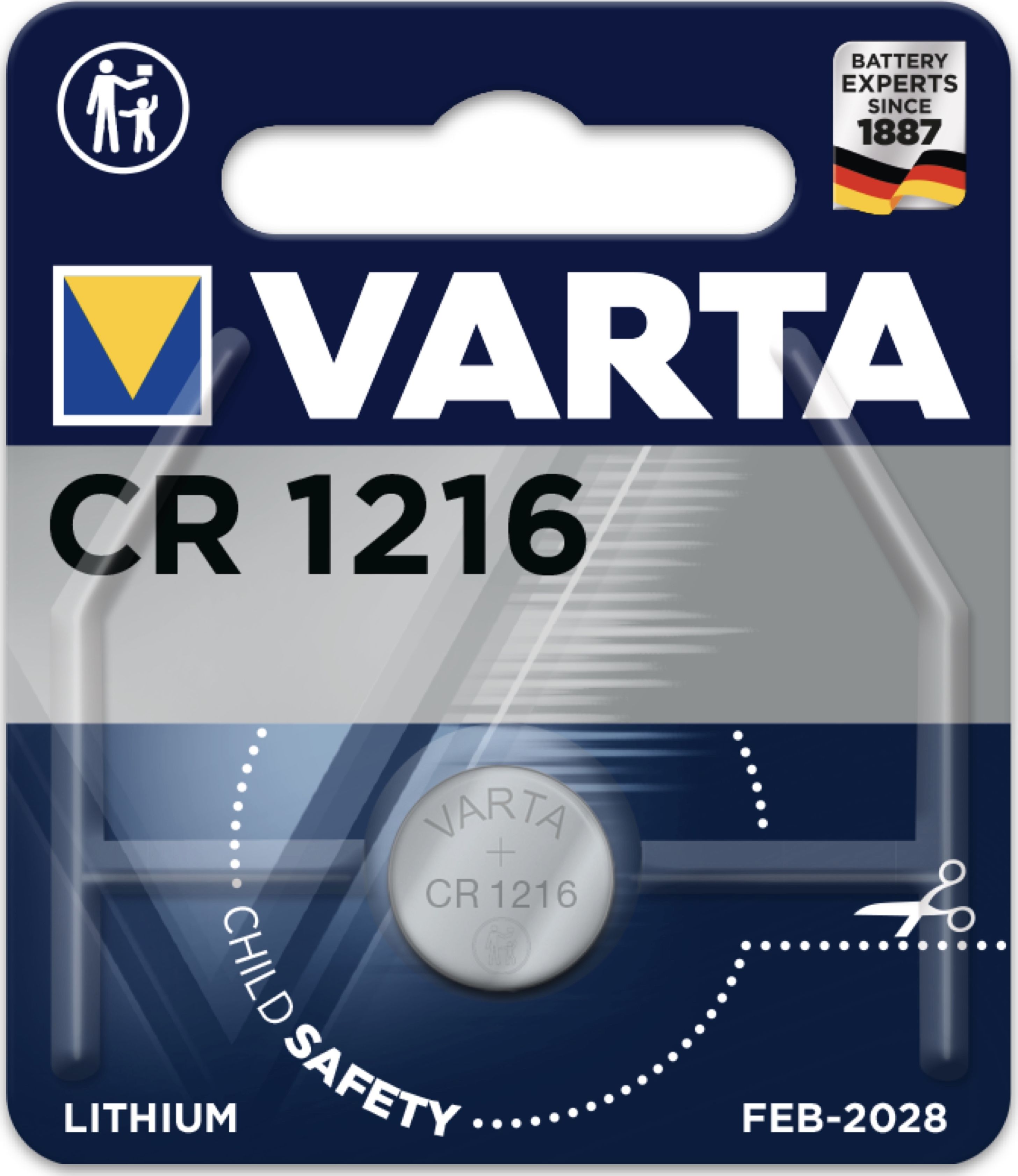 Preview: VARTA Batterien Lithium Knopfzellen CR1216 6216 1er-Bli
