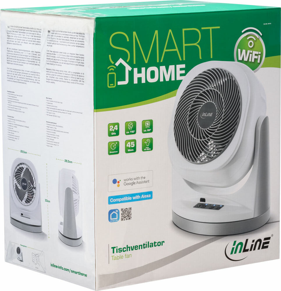 Preview: InLine SmartHome Ventilator rotierend, weiß