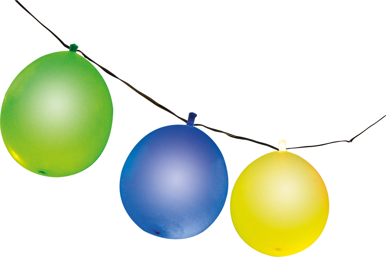 Preview: Maximus Deko Licht Ballon Licherkette 4m 10 LED inkl. 3x AAA Batterien