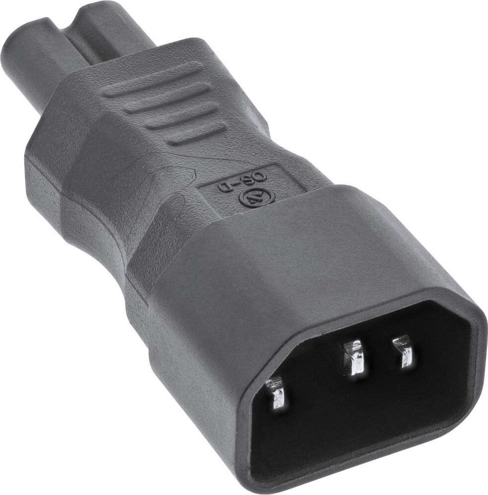 Preview: InLine Netzadapter IEC 60320 C14 / C7, 3pol. Kaltgeräte zu 2pol.