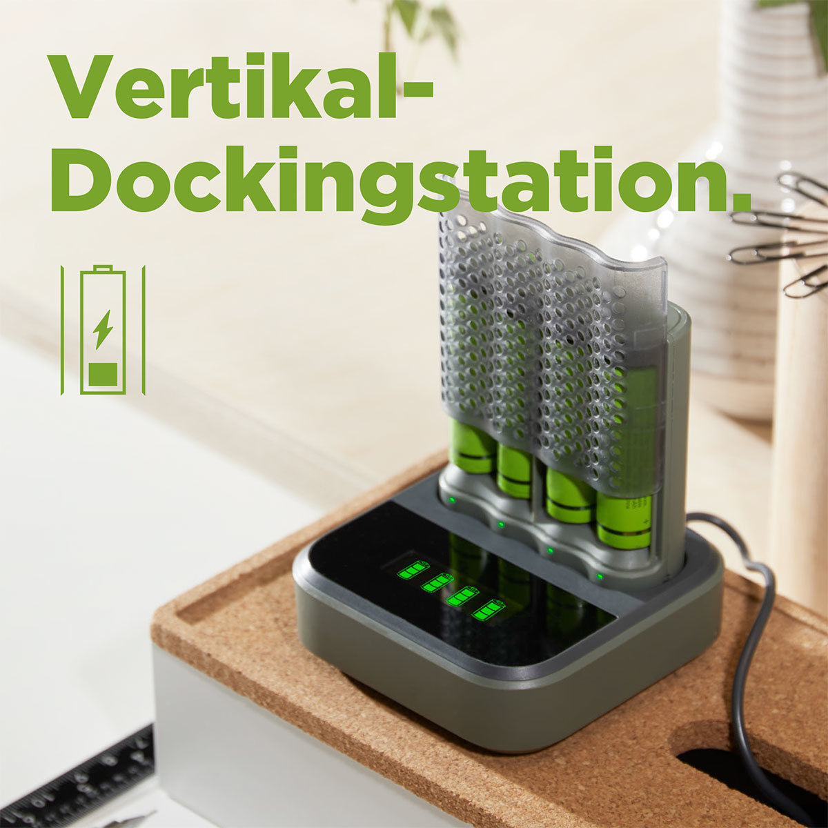 Preview: GP Docking Station mit 4-Port USB Ladegerät inkl. 4 x AA 2.600 mAh NiMH-Akkus
