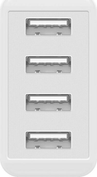 Preview: 4-fach USB-Ladegerät 30W; 4-fach USB-Ladegerät 30W, Weiß - mit 4x USB-Buchse, flache Bauform