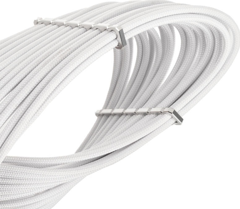 Preview: BitFenix Alchemy 6-Pin-PCIe-Verlängerungskabel, 45 cm, sleeved - weiß