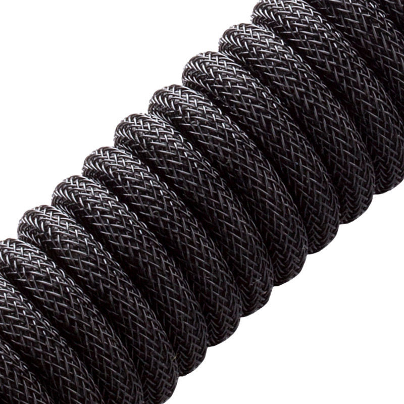 Preview: CableMod Classic Coiled Keyboard Cable USB-C zu USB Typ A, Midnight Black - 150cm