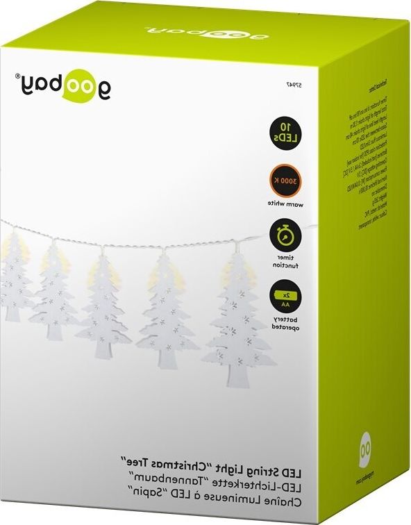 Preview: 10er LED-Lichterkette "Tannenbaum"; mit Timer-Funktion, warmweiß (3000 K), batteriebetrieben