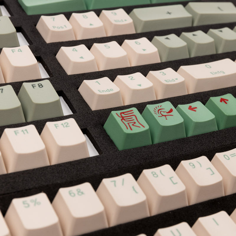 Preview: Ducky PBT Double-Shot Keycap Set Matcha - DE Layout