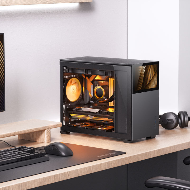 Preview: Jonsbo D31 Screen mATX Gehäuse, Tempered Glass - schwarz