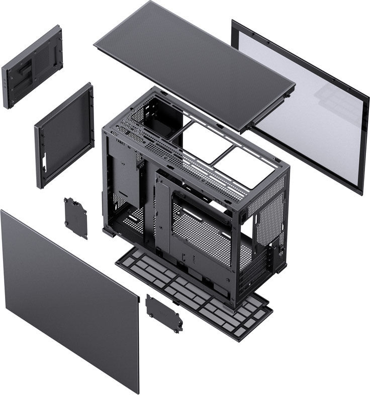 Preview: Jonsbo D31 Screen mATX Gehäuse, Tempered Glass - schwarz
