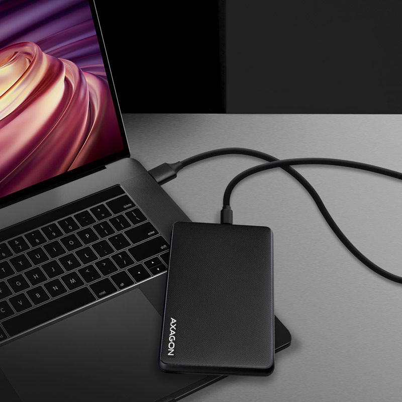 Preview: AXAGON EE25-SLC externes 2,5"-Gehäuse, USB 3.0 / SATA III - USB-C, schwarz