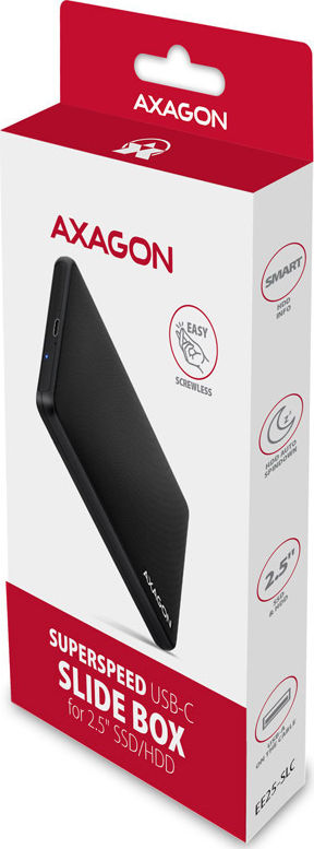 Preview: AXAGON EE25-SLC externes 2,5"-Gehäuse, USB 3.0 / SATA III - USB-C, schwarz