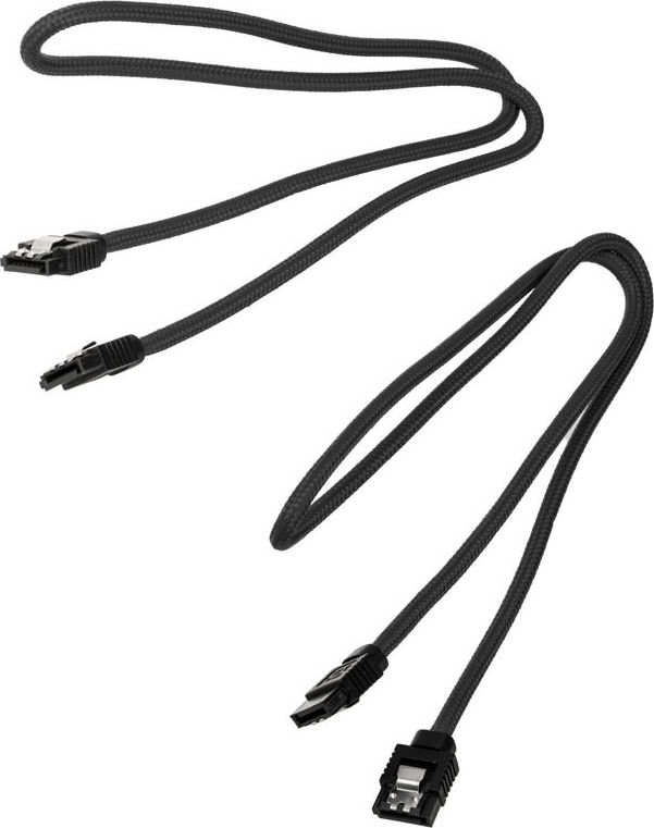 Preview: Corsair Premium Sleeved SATA-Kabel 60cm - schwarz
