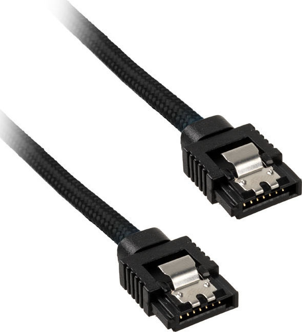 Preview: Corsair Premium Sleeved SATA-Kabel 60cm - schwarz