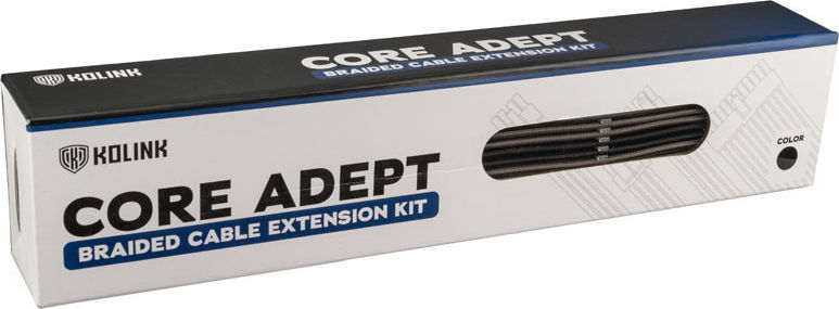 Preview: Kolink Core Adept Braided Cable Extension Kit - Black/Gunmetal