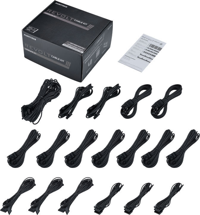 Preview: PHANTEKS Revolt Cable Kit, Komplett-Set - schwarz