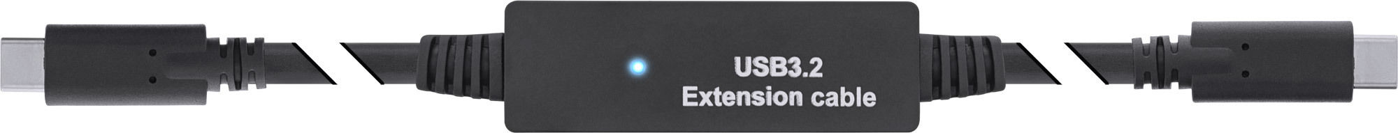 Preview: InLine USB 3.2 Gen.1 Aktiv-Kabel, USB-C Stecker an USB-C Stecker, schwarz, 5m