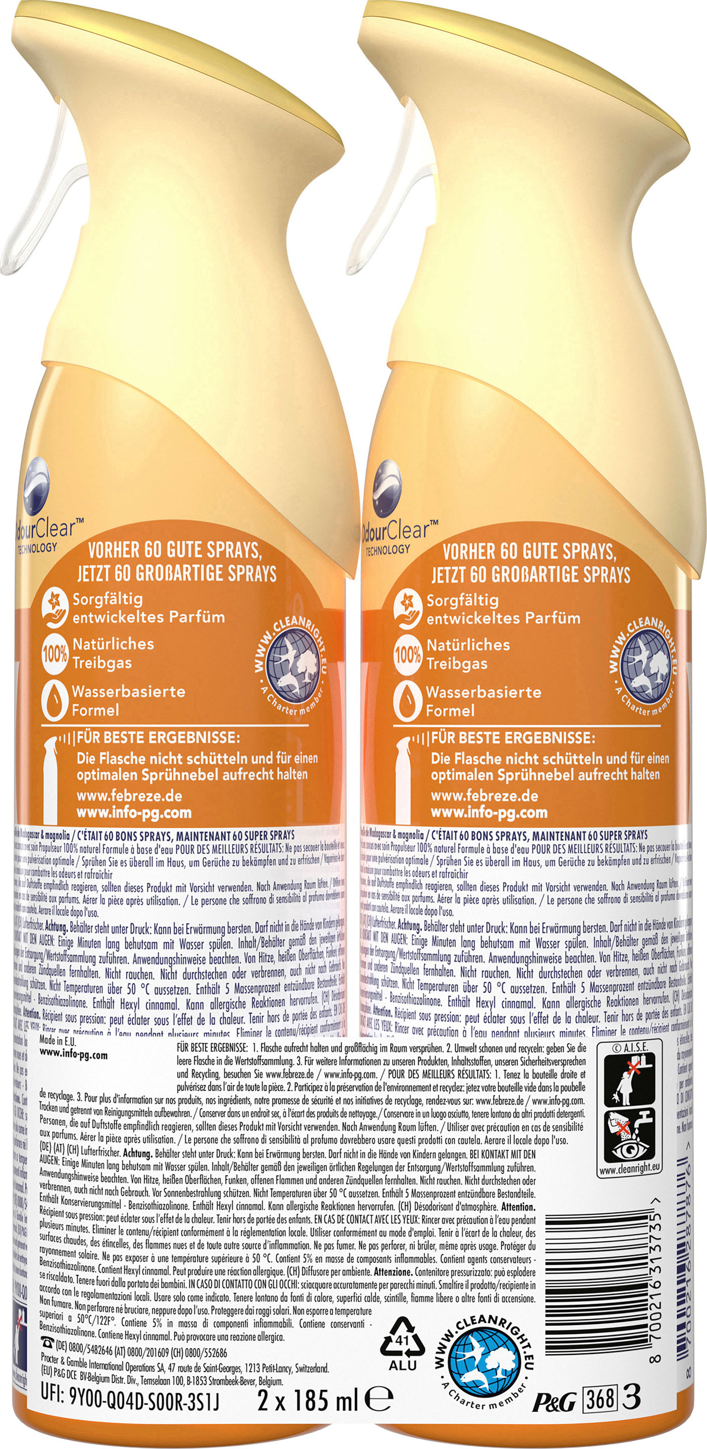 Preview: Febreze Lufterfrischer Madagaskar Vanille Duo 2x185ml