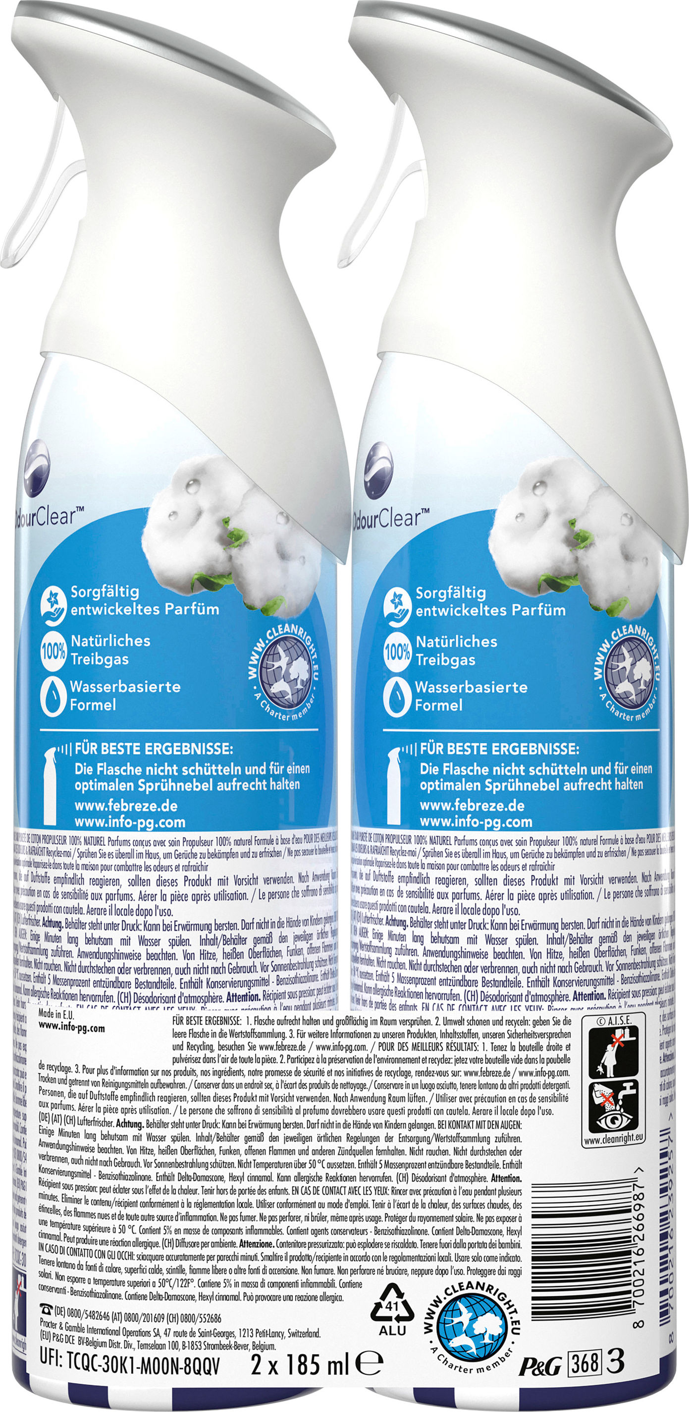 Preview: Febreze Lufterfrischer Reine Frische Duo 2x185ml