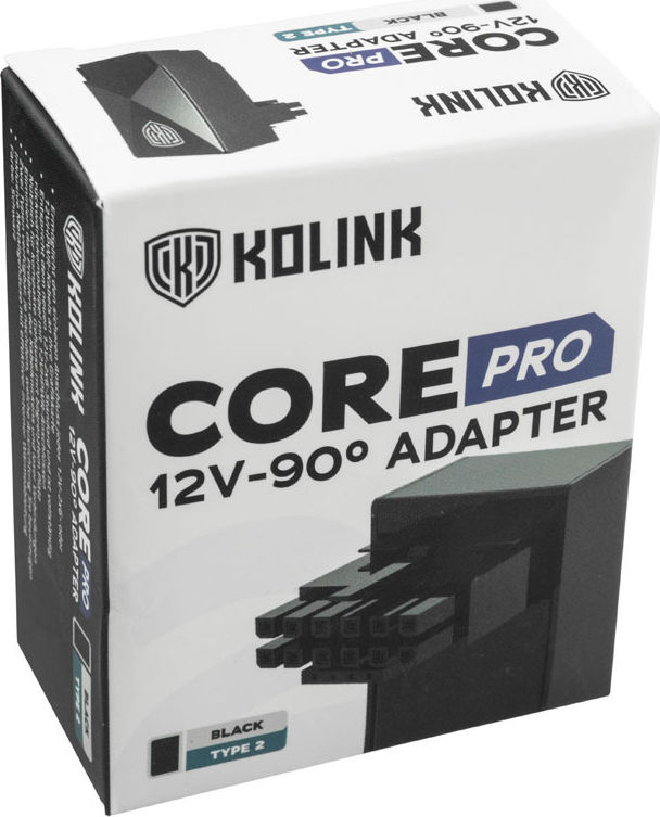 Preview: Kolink Core Pro 12V-2x6 90 Degree Adapter - Typ 2, schwarz