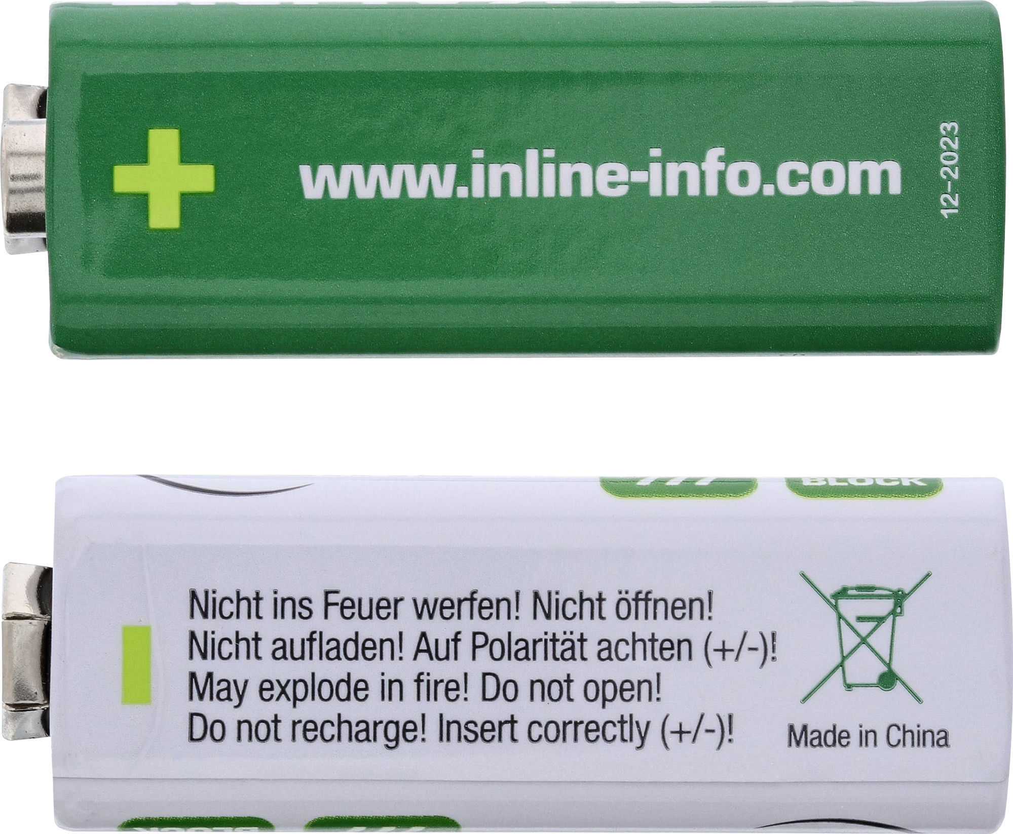 Preview: InLine Alkaline High Energy Batterie, 9V Block 6LR61, 2er Pack