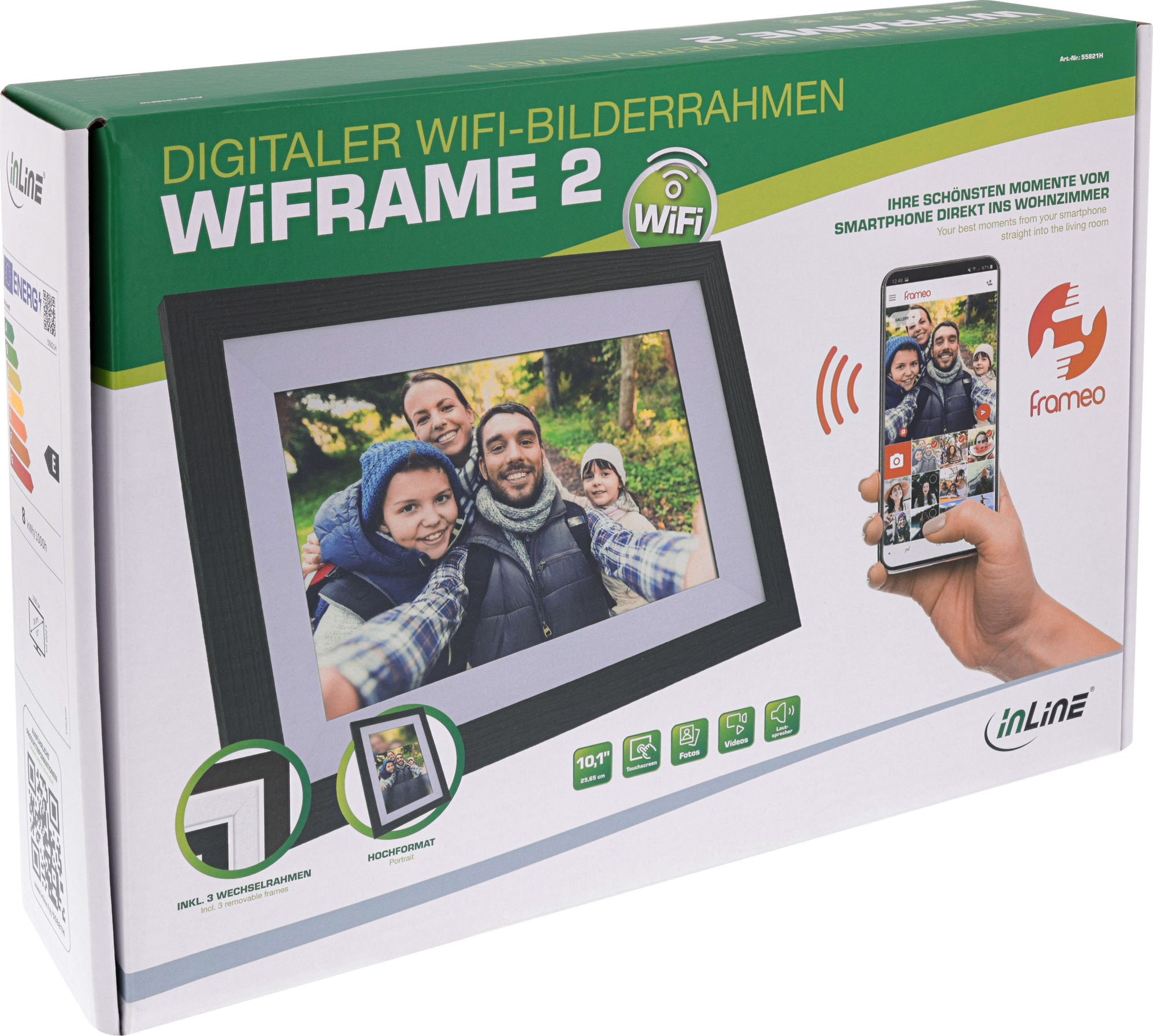 Preview: InLine® digitaler WiFi-Bilderrahmen WiFRAME 2, 10,1“, 1920x1200 16:10 LCD IPS