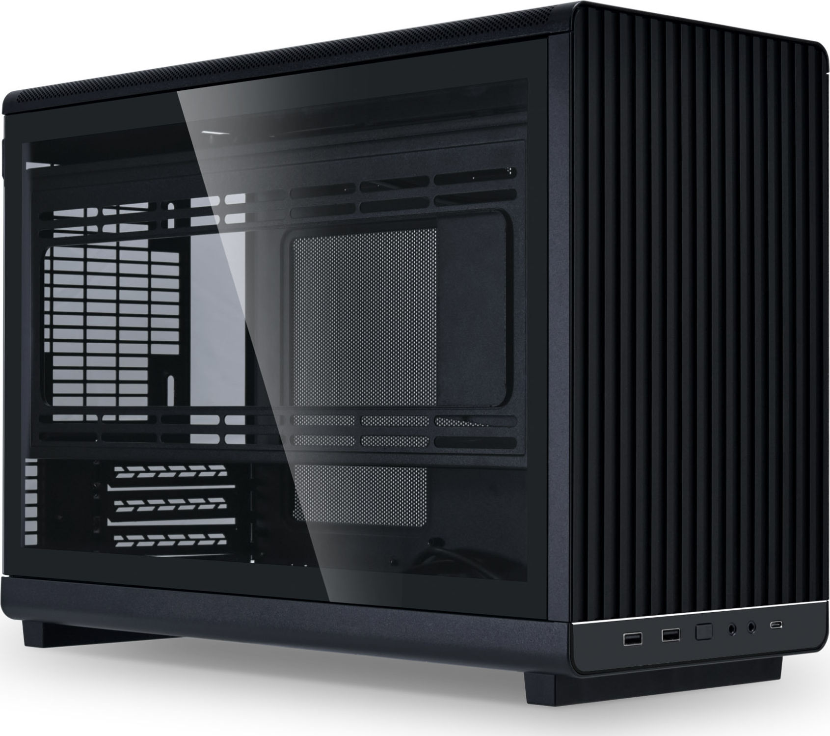Preview: Lian Li DAN Cases A3-mATX Linkes Seitenteil aus Tempered Glass - schwarz