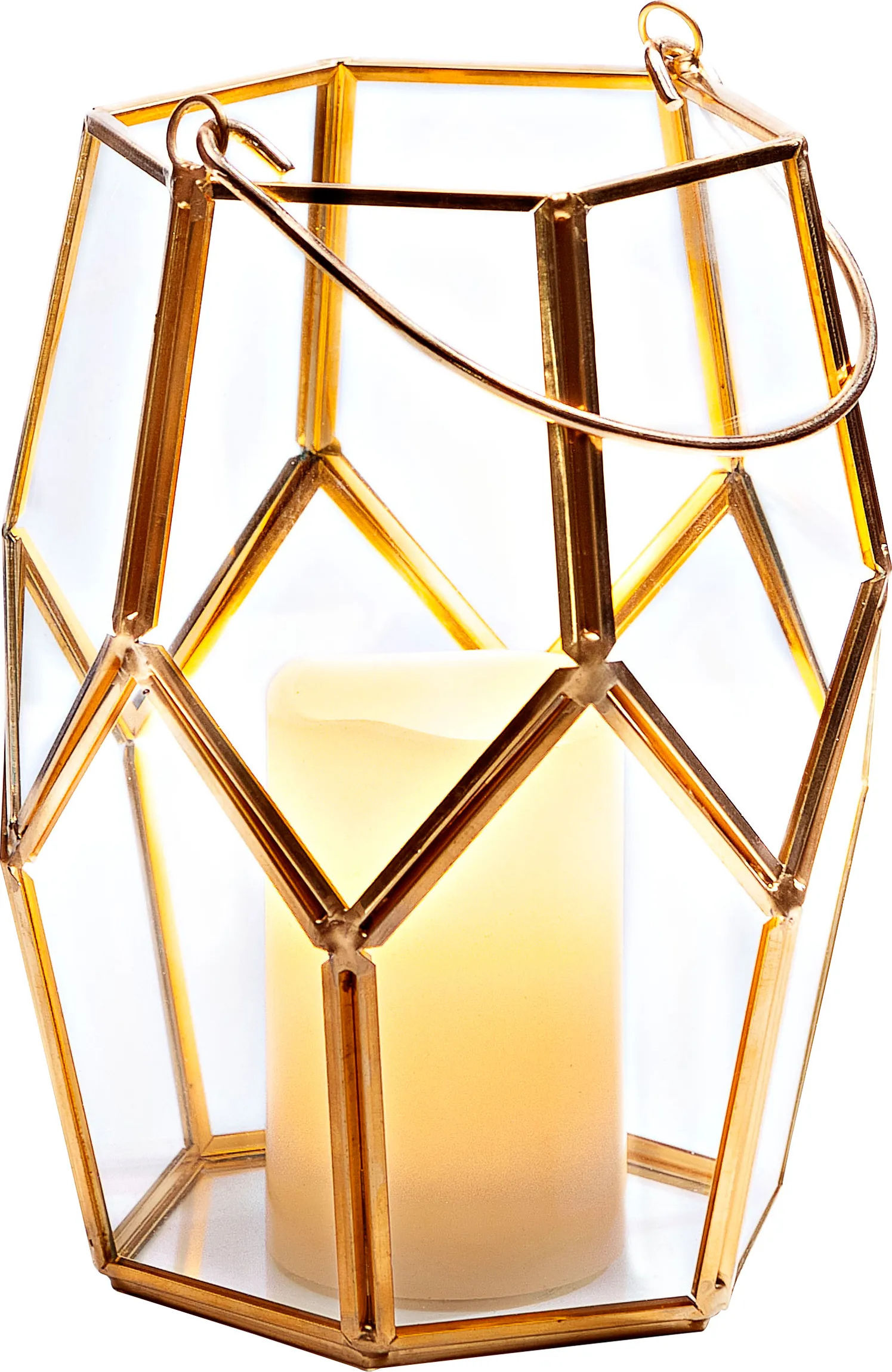 Preview: Glaslaterne mit LED-Kerze