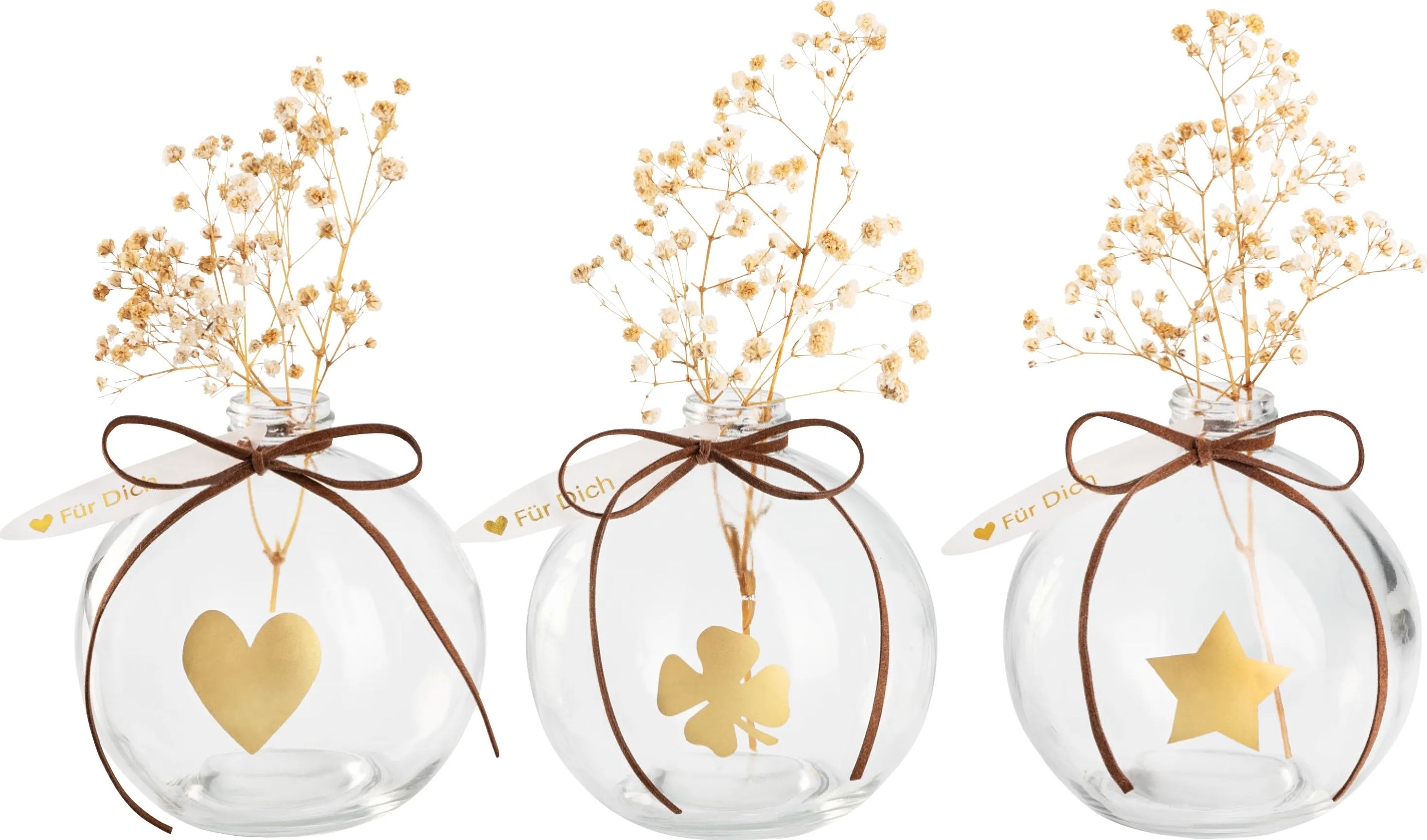 Preview: Geschenkset Kugelvasen "Fiori" 3er Set