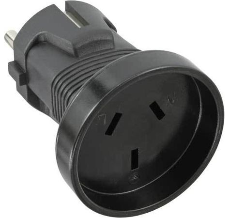 InLine Netz Adapter Australien/Argentinien Bu-> Schutzkontakt St schwarz