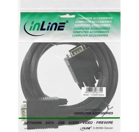 InLine S-VGA Kabel 15pol HD Stecker / Stecker schwarz 7m