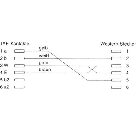 6m TAE-F Kabel, für Telekom/Siemens-Geräte, TAE-F Stecker an RJ11 Stecker