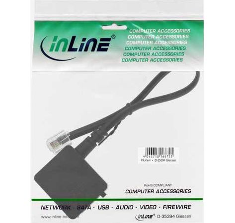 InLine TAE Adapterkabel, RJ11 Stecker auf TAE-F Buchse, 0,2m