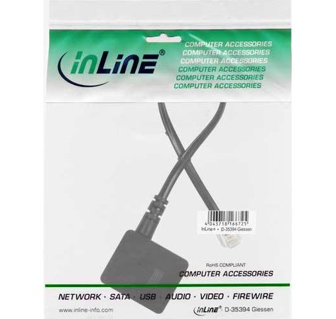 InLine TAE Adapterkabel, RJ11 Stecker auf TAE-N Buchse 20cm