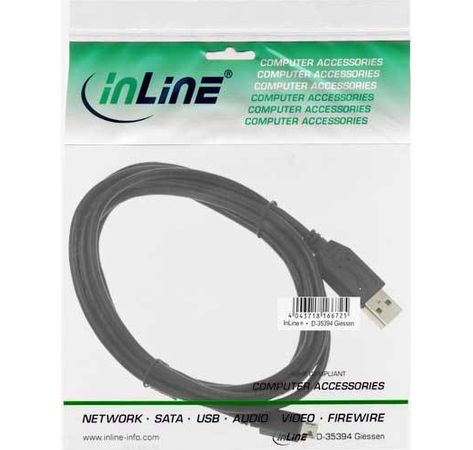 InLine Micro-USB 2.0 Kabel USB-A Stecker an Micro-B Stecker schwarz 2m