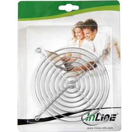 InLine® Lüftergitter Metall, verchromt, 80x80mm