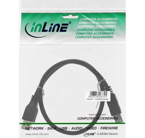 InLine USB 3.0 Kabel A an B SuperSpeed bis zu 5GBit/s schwarz 2m