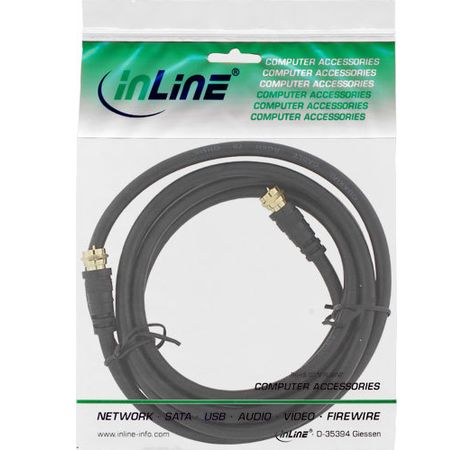 5m SAT-Anschlusskabel, 2x geschirmt mit Filter, 2x F-Stecker, >85dB, schwarz