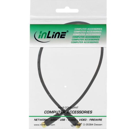 InLine SAT-Anschlusskabel 2xgeschirmt + Filter 2xF-Stecker>85dB schwarz 0,5m
