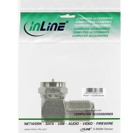 InLine F-Winkeladapter, F-Stecker / F-Buchse, Metall