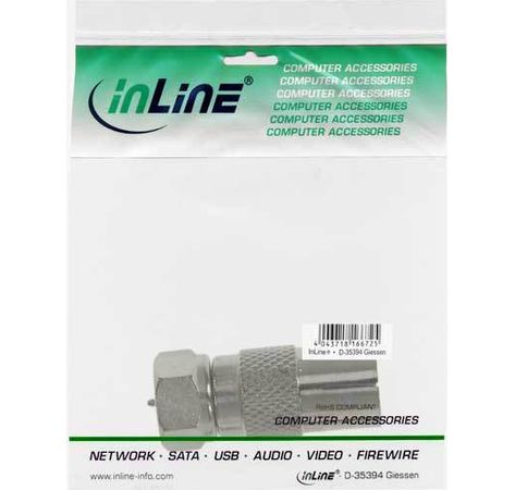 InLine Adapter F-Stecker (SAT) auf IEC-Buchse (Antenne)