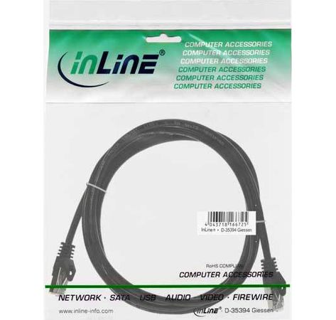 InLine Cat 5e Patchkabel F/UTP RJ 45 - Stecker Folienschirmung schwarz 5m
