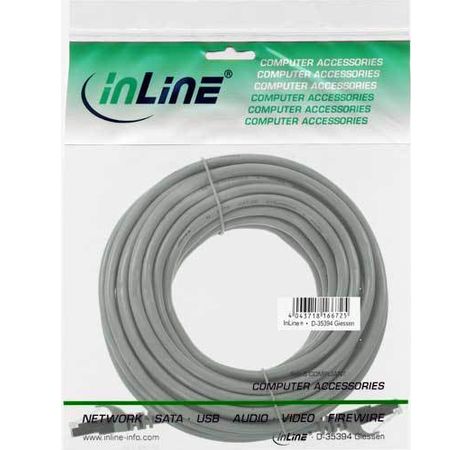 InLine Cat 5e Patchkabel F/UTP RJ 45 - Stecker Folienschirmung grau 10m