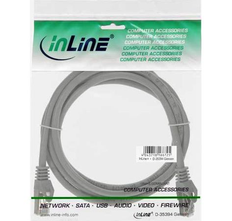 InLine Cat 5e Patchkabel F/UTP RJ 45 - Stecker Folienschirmung grau 1,5m