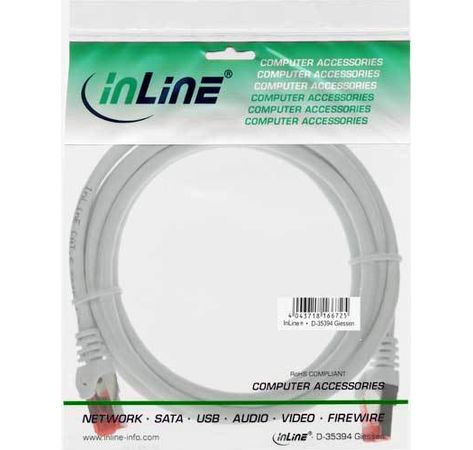 InLine Patchkabel, S/FTP (PiMf), Cat.6, weiß, 0,3m
