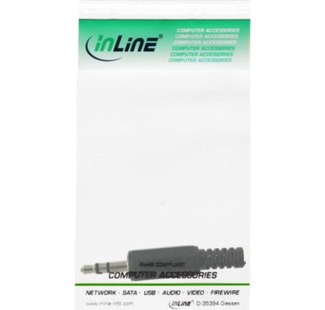 InLine Klinkenstecker 3,5mm Stereo Lötversion Haube Schraubbar