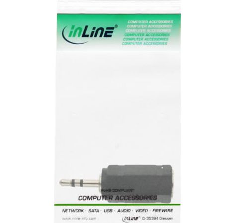 InLine Audio Adapter 2,5mm Klinke St->3,5mm Bu Stereo schwarz