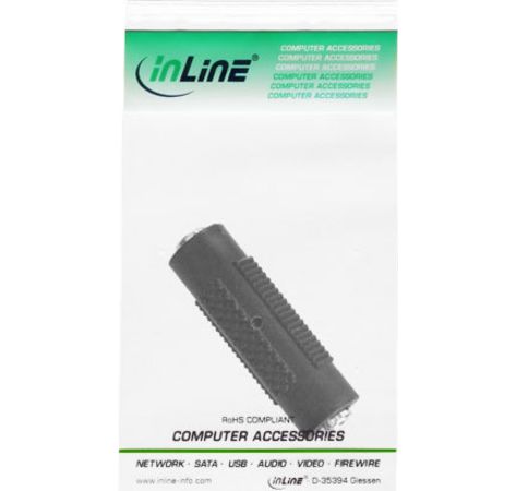 InLine Audio Adapter 3,5mm Klinke Bu->Klinke Bu Stereo schwarz