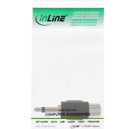 InLine Audio Adapter 3,5mm Klinke St->1x Cinch Bu Mono schwarz